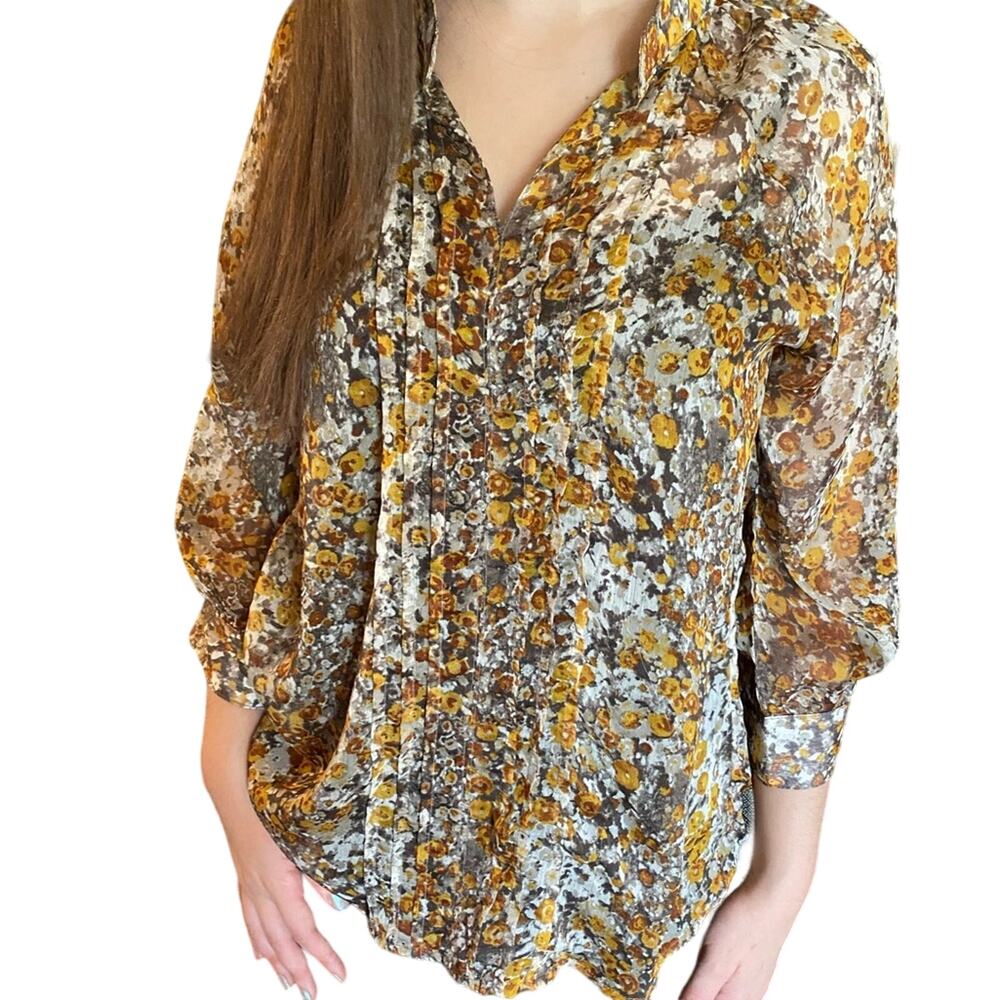 MM Couture By Miss Me Sheer Ruffle Collar Top S